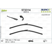 Ablaktörlők Ford S-MAX (15) 07.2018→ Valeo Silencio AQUABLADE 750/730 mm (mosóberendezéssel)