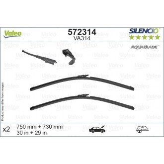 Ablaktörlők Ford S-MAX (15) 07.2018→ Valeo Silencio AQUABLADE 750/730 mm (mosóberendezéssel)