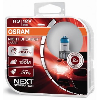 Osram H3 Night Breaker LASER Gen2 +150% 2db/Csomag Osram H3 Night Breaker LASER Gen2 +150% 2db/Csomag
